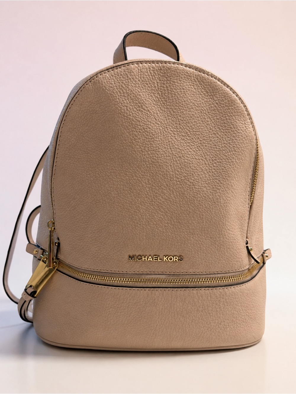 Michael Kors Blush Pebble Leather Backpack with Gold Hardware - Picture 1 of 7